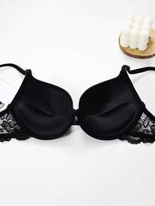 Women's Lace Padded Push Up Bra - Black - View 10