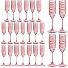 12/6/2/1pcs Set Transparent Plastic Champagne Glasses With Gypsophila, Unbreakable Champagne Flutes, 5.5oz Reusable Diamond Textured Wine Glasses, Suitable For Weddings, Christmas, Parties And Other Large Gatherings - View 1