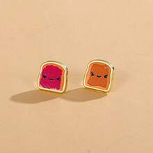Sliced Bread Earrings Enamel Daily Jewelry Ear Stud Gift For Friends Fashion Refinement - Multicolor - View 5