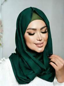 1件装女士纯色简约百搭穆斯林速戴头巾,套头式设计,方便快捷佩戴,纯色简约休闲优雅经典百搭,内置雪纺围巾,柔软雪纺面料,舒适透气,适合日常佩戴。 - instant hijab - 查看 9