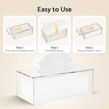 IIMIEI - Funda de caja de pañuelos de acrílico soporte rectangular con imán infer dispensador de serlls moderno para oficina en casa restaurante tranrente - Transparente - Ver 6
