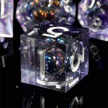 Galaxy Pearl Handmade Resin Dice Set, Suitable For Role-Playing Games, With Cosmic Glitter And Precise Edges - Multicolor - View 7