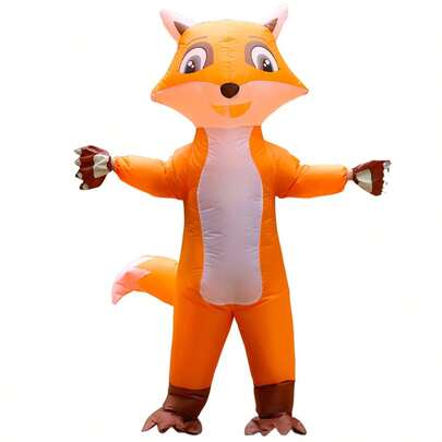 Cute Smiling Fox-Shaped Inflatable Costume For Adults, Suitable For Festival Gatherings, Funny Performances, Internet Celebrity Photo Shoots, And As A Doll Prop For Events