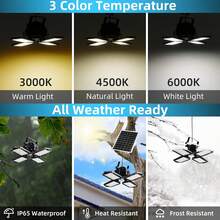 2 Packs Solar Outdoor Lights Solar Lights Indoor Motion Sensor Pendant Light 3 Colors 4-Leaf 4 Modes With Remote, Waterproof Security Lamp For Garage Shed Home Barn Shop Gazebo - 2packs - View 5