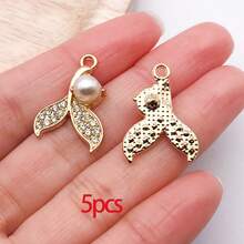 5/30 Peças Sortidas de Encantos de Animais Marinhos de Cristal e Strass, Tartaruga, Concha, Estrela-do-mar, Peixe, Pingentes Pendurados para Pulseiras, Colares, Brincos, Fabricação e Artesanato - Multicolorido - Visão 29