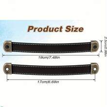 2pcs PU Leather Drawer Pulls, Leather Suitcase Handle, Leather Cabinet Handles With Mounting Screws, Modern Leather Cabinet Pulls - 2Pcs - View 3