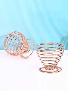 3pcs Elegant Stainless Steel Makeup Sponge Holder, Hygienic, Space-Saving, Fragrance-Free, Suitable For Normal Skin, Gift For Women - Rose Gold - View 4