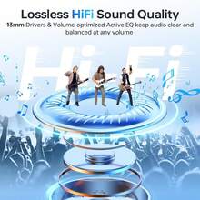 无线蓝牙耳机，主动降噪，高保真立体声音乐播放，低延迟，适用于游戏和健身 - 均碼 - 查看 9