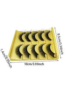 5 Pairs Mango Shaped False Eyelashes, Natural 8D Faux Rabbit Hair Eyelashes, Angel Wing Long Thick Strip Eyelashes, Suitable For Daily Makeup - View 2