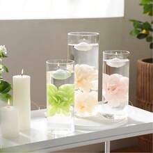 6个仿真花头和5000颗水珠组合套装，搭配漂浮蜡烛，可用作花瓶填充物，适用于DIY婚礼装饰、家居、餐厅、卧室、花瓶装饰、节日生日派对用品、婚礼装饰、仿真花、母亲节礼物、DIY材料、仿真植物、春季装饰、房间装饰、桌面装饰、花园装饰、房间装饰用品、复活节装饰、母亲节装饰 - 白色 - 查看 4