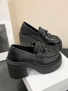 2024 Summer New White Mary Jane Flats, Versatile Retro Style, Increase Height, Suitable For Skirts - Black - View 2