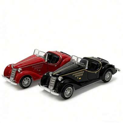 1:38 比例复古敞篷车压铸模型，1:38 复古敞篷合金车模，锌合金材质，细节逼真，迷你复古车收藏摆件，家居装饰，压铸复古车模型玩具，生日礼物 - 节日礼物 - 礼品 - 完美礼物