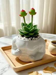 1 pezzo Vaso portapiante a forma di uomo muscoloso, vaso minimalista per piante grasse, vaso da bonsai da scrivania creativo, contenitore per piante artificiali, decorazione per la casa, decorazione per la stanza, vaso per fiori finti - Taglia unica - Visualizzare 2