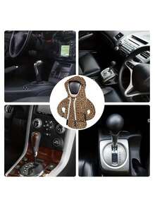 1pc Creative Leopard Print Car Gear Shift Knob Cover, Mini Sweatshirt Gear Shift Protector, Anti-Sweat - A - View 6
