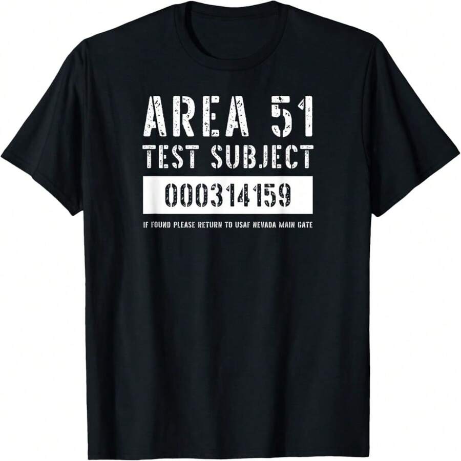 Area 51 Test Subject Alien Halloween Costume T-Shirt - Black 1 - 查看 1