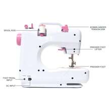 Small 6in1 Portable Mini Sewing Machine Set, With 42PCS Tool Kit, Overlocking Machines, Multifunctional Electric Sewing Machine, Edge Locking Machines With Extension Table, Foot Pedal, Light, And Sewing Kit Tools, 12Built-In Stitches 2 Speed, Can Lock The Edges, Suitable For Beginners And DIY Sewing Enthusiasts - 查看 6