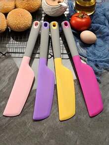 1pc Extra Large Silicone Cake Spatula - Heat Resistant, Non-Stick And Flexible Kitchen Tool, Suitable For Cooking, Baking, Mixing And Scraping, Silicone Jam Mixing Scraper Cake Cream Large Spatula Baking Kitchen Baking Tool, Kitchen Accessaries, Baking Equipment Accessaries, Cake Supplies - Multicolor - View 5