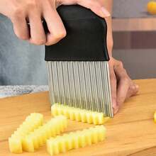 Wavy French Fries, Salad Wavy Cutter, Multifunctional Wave Onion Potato Slicer 1pc - Nhiều màu - Xem 4