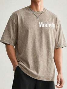New American-Style Unisex Cotton T-Shirts Featuring Fun Retro Western Cowboy Cartoon Lettering Prints. Comfortable, Retro, Stylish, And Versatile Y2K Streetwear, A Must-Have For Commuting. Classic Niche Punk-Style Slim-Fit Black Crew Neck Short-Sleeved Washed T-Shirt. Comfortable Pure Cotton Washed Retro Series T-Shirts, Easily Creating A Retro Casual Look, Suitable For Daily Commutes, Casual Outings, Music Festivals, And Everyday Wear. Classic Retro Style, Men's Printed T-Shirts, Women's Printed T-Shirts. - 摩卡棕 - 查看 6