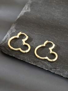 一对简约几何镂空动物耳环，百搭可爱，适合女性佩戴，可作为礼物赠送 - 彩色 - 查看 8