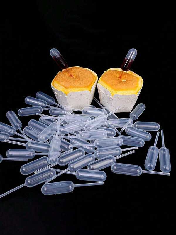 50pcs 4ml Paper Cupcake Sauce Dispenser, Mini Squeeze Dropper Transfer Pipette, Suitable For Easter Party, Wedding Favors, Back To School
