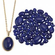 2-10pcs Natural Lapis Lazuli Flat Back Cabochon , Oval Stone - Lapis Lazuli - View 3