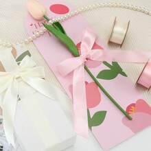 2 Gulungan Pita Hari Ibu, Pita Satin untuk Kemasan Hadiah Liburan, Pembungkus Bunga, Pita Dekoratif DIY, Pita Jahit Buatan Tangan - View 9