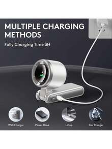 Tangle-Free Foldable Handheld Fan -5-Speed AdjustablePersonal Fan With 5000mAh Battery, USBRechargeable Travel, Camping, Office &Outdoor Activities Spring Gift Party - White - View 6