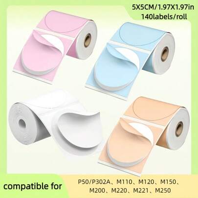 [Thermal Round Label] 1.97" X 1.97" (50x50mm) 140Labels/Roll Thermal Round Label For M110/M100/M220/M221/M108 Label Machine, Thanks Label, Commercial Home General, Waterproof, Oil Proof, Self-Adhesive And Tear Resistant