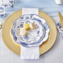 Aspen Blue Willow 9 In. Decorative Premium Paper Plates (350 GSM Weight - Set Of 16) - Perfect For Bridal Showers And Weddings - Trắng & Xanh + 9 inch - Xem 4