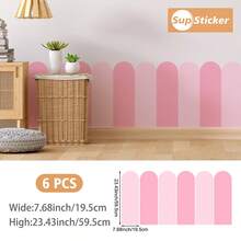 SUPSTICKER 6入波希米亞風扇形拱門牆貼，可移除 PVC 牆貼，適用於兒童房、嬰兒房、臥室，7.68x23.43 英吋 - 彩色 - 查看 13
