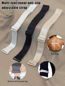 6 piezas de correas elásticas ajustables y antideslizantes multifuncionales, adecuadas para tirantes de sujetador, puños de mangas, perneras de pantalones y talla grande - Multicolor - Ver 1