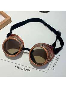 1件复古朋克蒸汽朋克风格护目镜面具服装道具，适用于万圣节，注意：由于光线和显示器差异，颜色可能略有不同。 - 彩色 - 查看 7