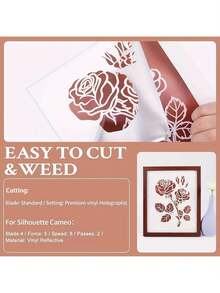 9pcs 12"X10" Matte Metal Vinyl Permanent, Permanent Adhesive Vinyl For Silhouette Cameo - 9 Metallic Color - View 6