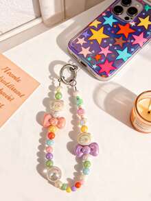 1 pieza Cordón para teléfono con cuentas de concha marina y estrella de mar, cadena de muñeca de verano fresca, colgante de bolso - Multicolor - Ver 7