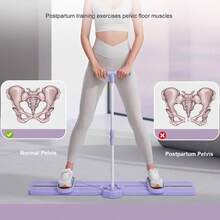 5in1 Foldable Hip Leg Exerciser Ski Practice Fitness Machine With Timer & Tension Rope - Purple - View 1