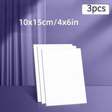 3pcs Small Painting Canvas Panels, Square Blank Flat Canvas Boards, White Suitable For Acrylic Painting, Drawing - Multicolor - View 16