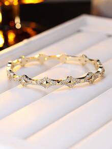 经典设计奢华水晶蛇形手镯，女士时尚品牌珠宝，锆石动物手链，派对礼物 - 手鐲 - 查看 3