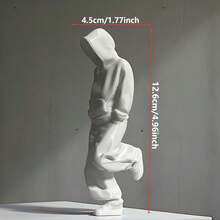 1/2件装塑料思考者摆件，黑白无脸思考者雕像，电脑桌、玄关装饰收藏品，抽象艺术爱好者办公桌配件，办公用品，办公配件 - 多色 - 查看 2