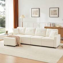 Sofas & Couches - Beige + Corduroy + 4 Seat-1 - View 8