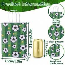 12pcs Football Themed Party Gift Bags, Football Party Snack Bags, Football Print Paper Gift Bags - 59-green - View 4