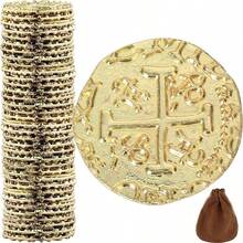 35/5 đồng xu kim loại hình cướp biển - Đồng xu kho báu cướp biển vùng Caribbean dùng cho trò chơi bàn cờ và phụ kiện trang phục. - Nhiều màu - Xem 2