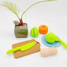 20 Peças Conjunto de Brinquedos de Comida e Vegetais de Faz de Conta - Brinquedo de Cortar Plástico Colorido para Educação Precoce, Brincadeira de Faz de Conta e Presentes de Feriado, Brinquedo de Aprendizagem Precoce | Cena Divertida de Cozinha | Plástico - Multicolorido - Visão 9