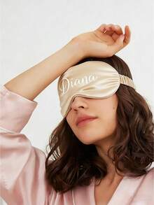 3pcs /Set Personalized Women's Fashion Custom Name Eye Mask Set, Including A Hair Tie And Storage Bag,Can Be Customized With Your Name - Multicolor - View 4