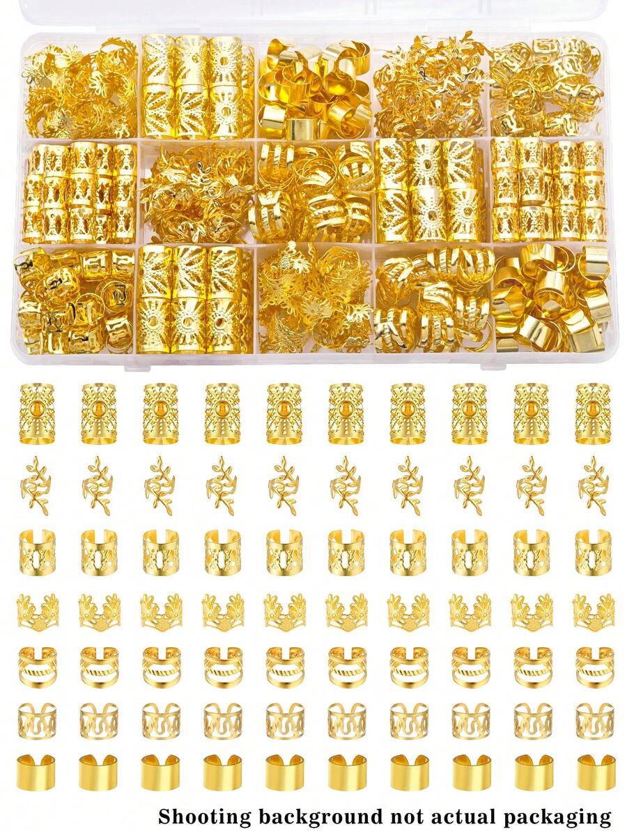 70pcs Sun & Wheat Shaped Hair Scrunchies - Bohemian Alloy Hair Clips With Sunshine & Wheat Ear Patterns, Suitable For Braids And Hair Ends - Gold - View 1