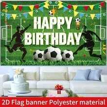 Banner de petrecere multifuncțional 2D plat - temă energică de fotbal american, potrivit pentru sărbători acasă și în grădină, fundaluri de studio și evenimente în aer liber, disponibil în diverse stiluri și dimensiuni. - 2 - Vizualizare 3