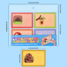 12张大卡片+12张小卡片，可重复使用的果冻贴纸安静书，DIY儿童场景配对卡片，早教专注力训练益智玩具 - 彩色 - 查看 11