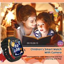 最佳儿童礼物，300mAh，2025新款儿童智能手表，儿童游戏手表，18款趣味游戏，1.83英寸触摸屏，超低功耗芯片，计步器，摄像头，手电筒，闹钟，相册，日历，计时器，计算器，秒表，照明 - 查看 10