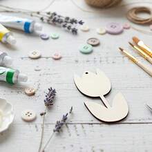 10件套木制镂空雕刻花朵工艺品，情人节节日装饰品，手工礼品吊坠，家居派对节日生日挂饰 - A - 查看 3