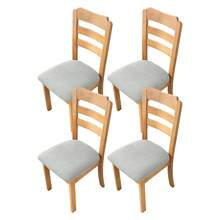 1/2/4/6 piezas Fundas de silla de felpa de maíz, fundas de asiento de silla a prueba de polvo adecuadas para sillas de comedor, fundas de silla extraíbles y lavables para cocina, comedor - Multicolor - Ver 27